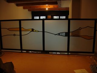 Modern glas in lood in balustrades